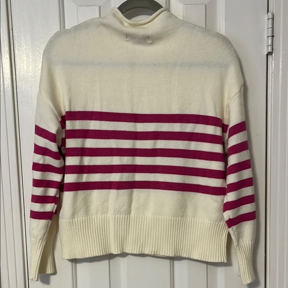 Striped Women's Sweater - Cream and Pink - Picture 2 of 3